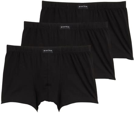 Tom Tailor - Korte boxershorts in een set van 3 - Maat XXL/8 - black uni