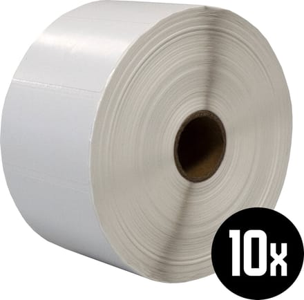 DULA Compatible Zebra Labels 57x32mm - 2100 etiketten per rol - kern 25mm - Wit - Permanent - 10 rol