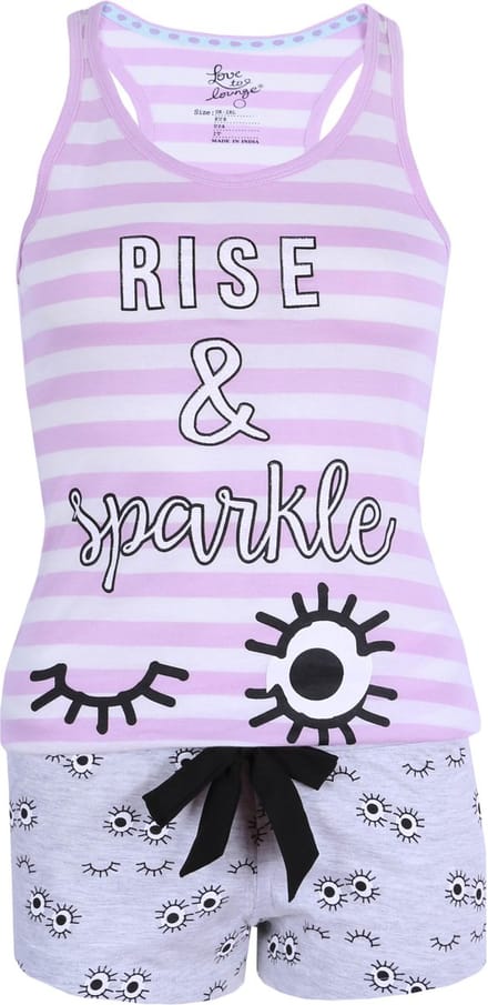 Violetkleurige, tweedelige pyjama - Rise & Sparkle