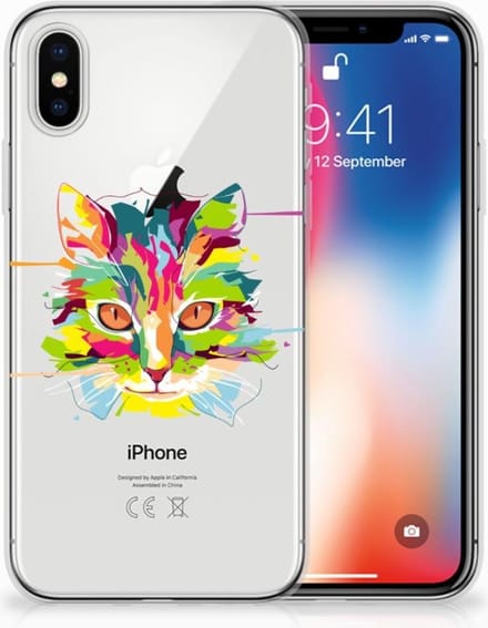 Apple iPhone X | Xs Telefoonhoesje met Naam Cat Color