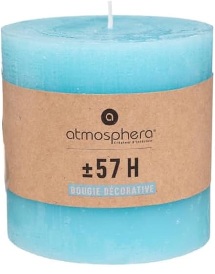 Rustieke kaars blauw 10 cm diameter