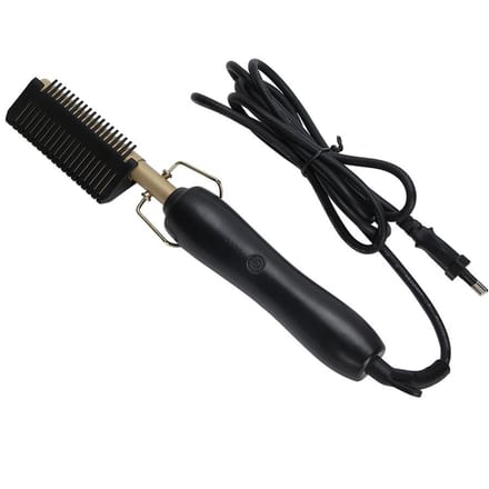 Peigne Lisseur Cheveux Sec Humide Double Usage Multi Fonctionnel Peigne Coiffant Barbe Homme EU Plug black
