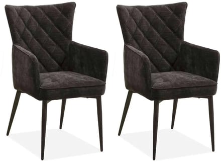 MX Sofa - Eetkamerstoel Fleur - Black (set van 2 stoelen)