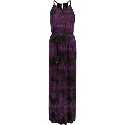 R.E.D. Rock-Engineered Design Zwart/paarse lange jurk in batikpatroon - Dames - M