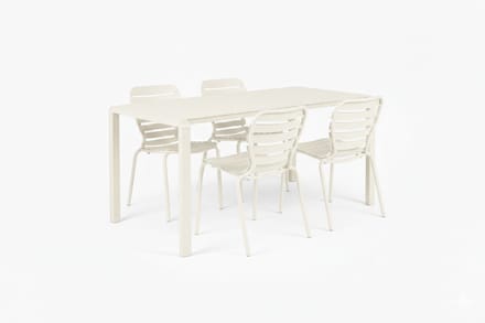 Zuiver Vondel Tuinset 4 personen - tuintafel + 4 stoelen Wit