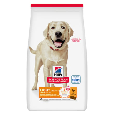 18kg Adult Light Large Breed met Kip Hill's Science Plan Hondenvoer