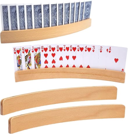 Houten Kaarthouder voor Kinderen - 2 Stuks, Ideaal voor Speelkaarten