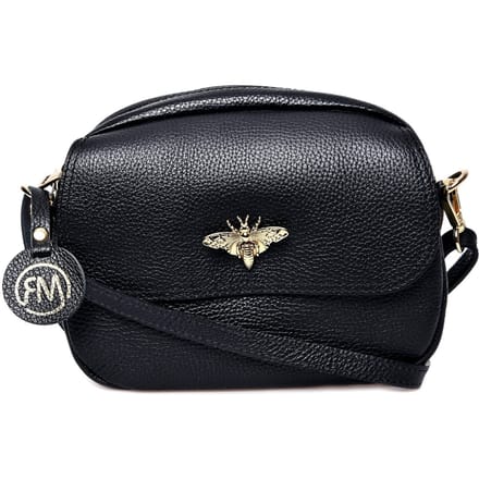 Roberta M Zwart Rundleer Tas
