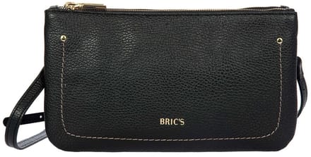 BRIC'S Leren schoudertas Gondola Violetta Shoulderbag Black zwart