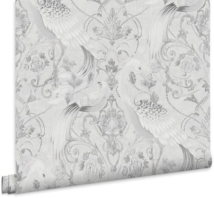Laura Ashley Tregaron Behang - Dieren - 10mx52cm - Grijs