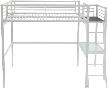 Vente-unique Hoogslaper metaal wit 140 x 190 cm