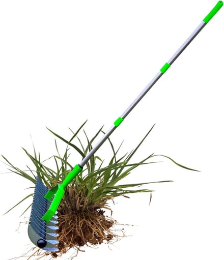 Tuin Hark - Bladeren hark - Gazon onderhoud - Ergonomische grip - 27.7 cm breed - Groen