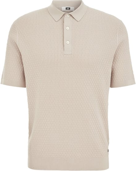 WE Fashion Heren regular fit polo met structuur