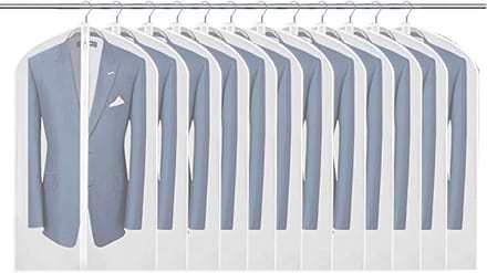Ademende Kleding Covers Pack van 6 – Waterdichte en Transparante Jurk Covers met Lange Rits