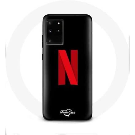 Case voor Samsung Galaxy S11 Plus Netflix Logo rood zwarte achtergrond