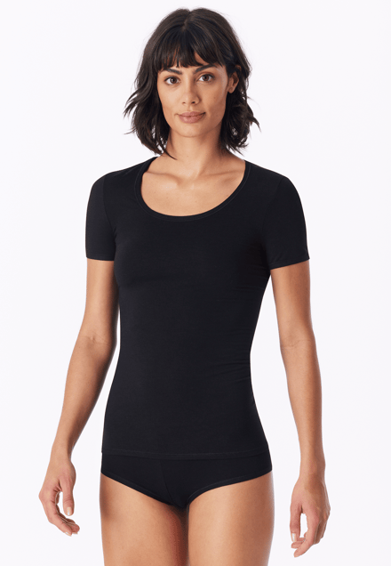SCHIESSER Personal Fit T-shirt (1-pack) - dames shirt korte mouwen zwart