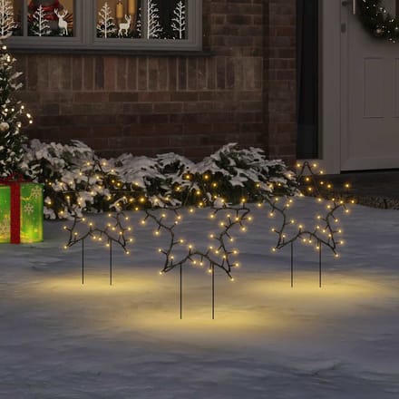 vidaXL - Kerstverlichting - ster - 3 - st - met - grondpinnen - 50 - LED's - 29 - cm