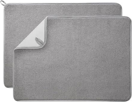 Afdruipmat Keuken - Microvezel Mat - Snel Drogen - Waterabsorberend Ontwerp - 40x30cm - Grijs
