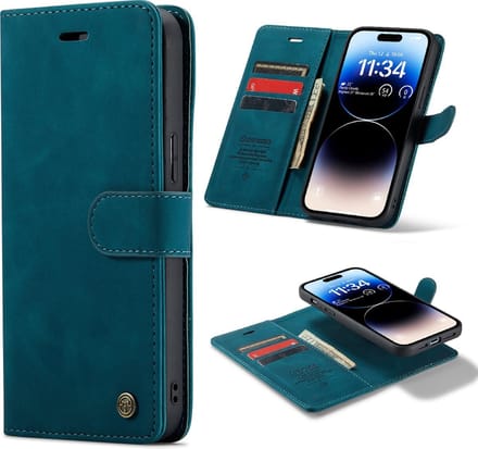 Cityhoesje - Bookcase 2-in-1 hoesje - iPhone 15 Pro - Groen