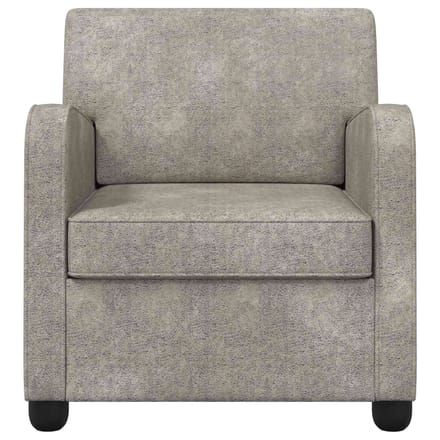 vidaXL - Fauteuil - Lichtgrijs - Kunst - Suède - Leer