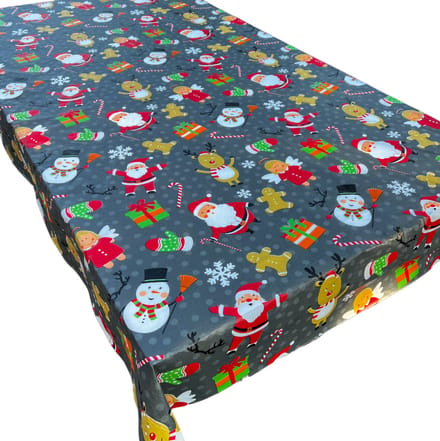 Kerst tafelkleed - Polyethyleen - Afneembaar - 140 x 230 cm - Donkergrijs