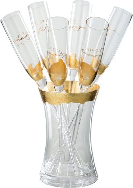 J-Line glas chamapgne In Vaas - glas - goud