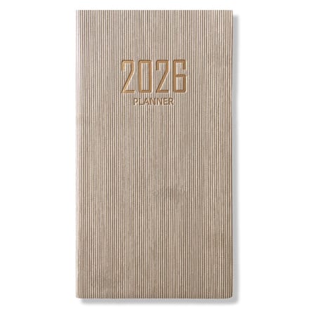 2026 Pocket Agenda - Weekagenda 7D/2P - Softcover Beige - 9,5x17,3cm
