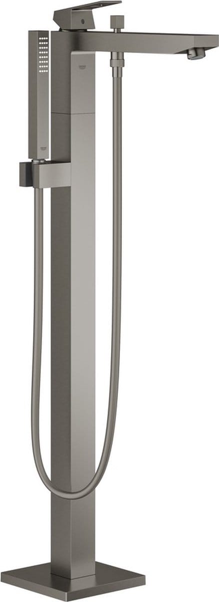 Grohe Eurocube Freestander badkraan m. omstel m. douchehouder m. handdouche en doucheslang 125cm brushed hard graphite