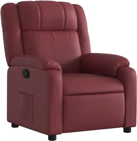 Verstelbare Fauteuil Kunstleer Bordeauxrood