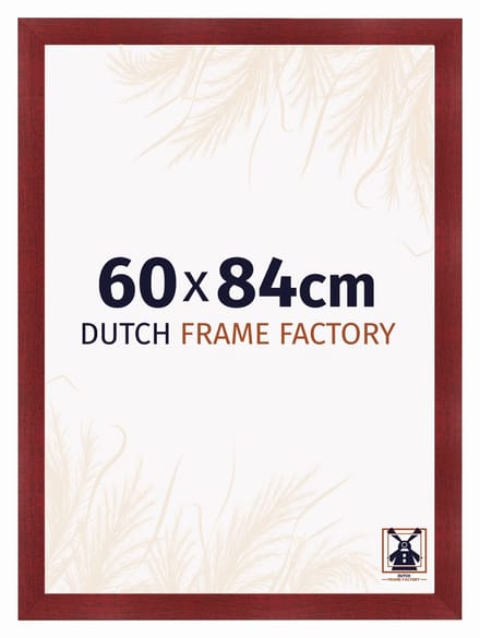 Fotolijst 60x84 cm - MDF - Wijnrood Geveegd - Praag