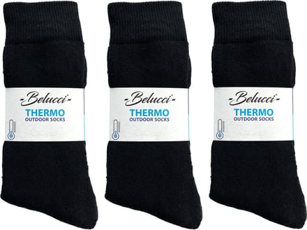 Belucci Thermosokken 6 Paar Zwart Maat 46/48