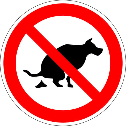 Verboden hondenpoep sticker 400 mm