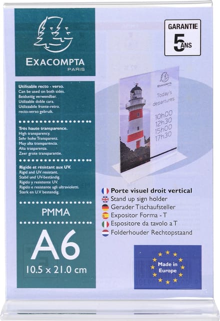 Exacompta 86158D 30x Porte-visuel droit v