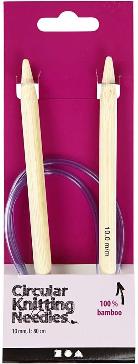 Rond breinaalden, L: 80 cm, afm 10 mm, 1 stuk