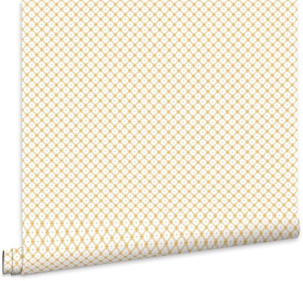 Laura Ashley Wickerwork Behang - Ruit - 10mx52cm - Geel