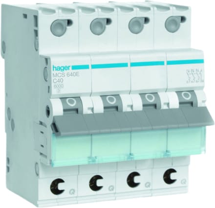 Hager Installatieautomaat 3p+N 40 A C-karakteristiek 6 kA, QB