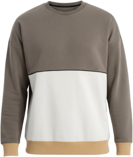 OMBRE Sweater - Katoen - Lange Mouw - Effen Donkerbruin M