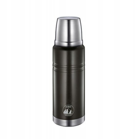 Cilio Thermoskan RVS 0,75L Zwart - Houdt Dranken Lang Warm/Koud
