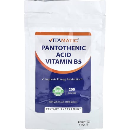 Vitamatic, Pantotheenzuur en Vitamine B5, 100g (3,5 oz)