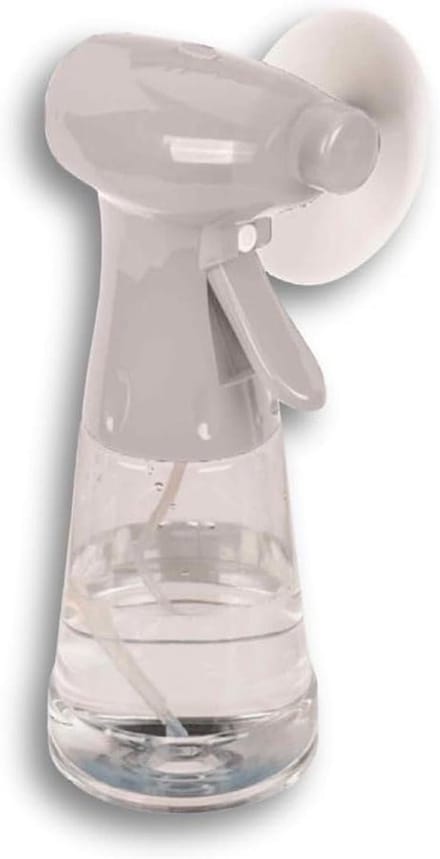 Handventilator - Mini ventilator - Persoonlijke verkoeling - Met waterverstuiver - 22 cm hoog - Wit