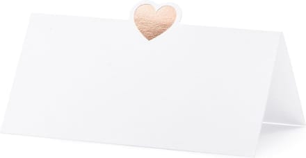 PartyDeco - Naamkaartje hartje Rose Gold (10 stuks)