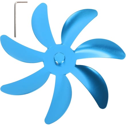 Kachelventilator Aluminiumlegering Blad 7 Bladen Eenvoudige Installatie Universeel Openhaardventilator Blad Vervanging blauw