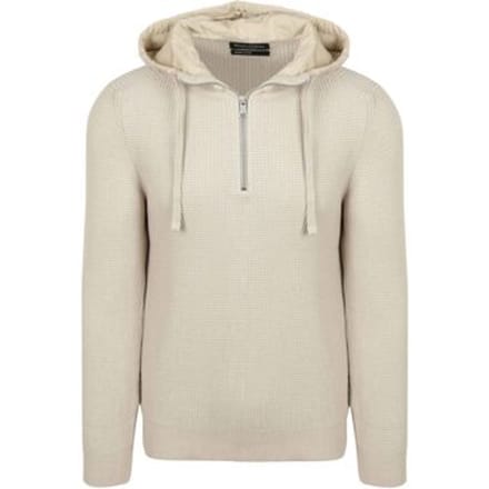 Capuchon sweaters Marc O'Polo Hooded Half Zip Pullover Structured Bi-Colour Ecru