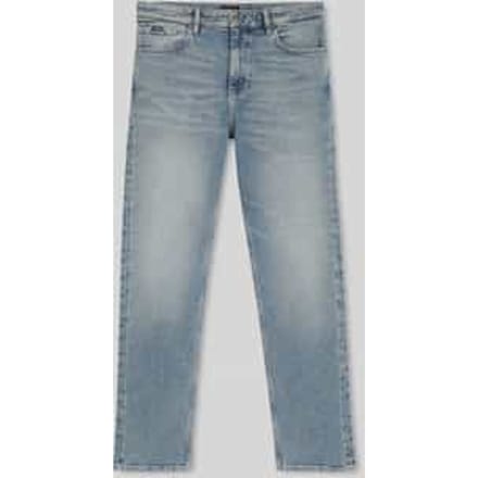 straight fit jeans van katoenmix