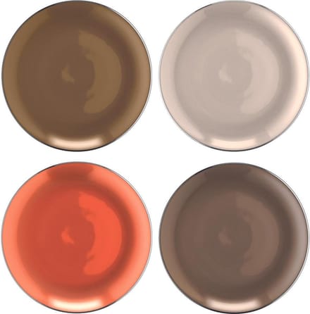 L.S.A. Polka Bord - Porselein - Ø 9,5 cm - Set van 4 Stuks - Assorti