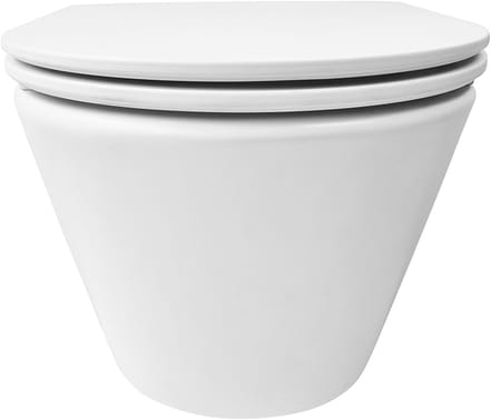 Wiesbaden Vesta wandcloset rimless met Flatline toiletzitting softclose en quick release mat wit