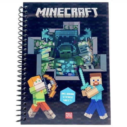 2 Stuks - Minecraft A5 Notitieboek en stickers - Ringband