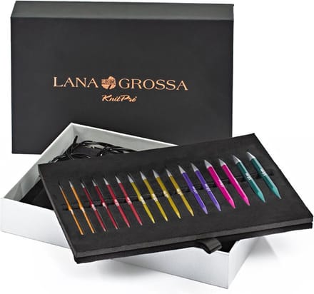 Rondbreinaalden set Lana Grossa Rainbow