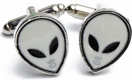 Manchetknopen - Alien Wit met Zwarte Ogen