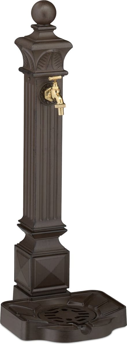 waterzuil met kraan - putje - 82 cm - bruin